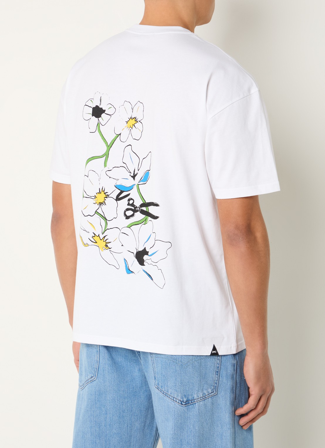 Denham Andrew T-shirt met logo- en backprint - detail 4 wit