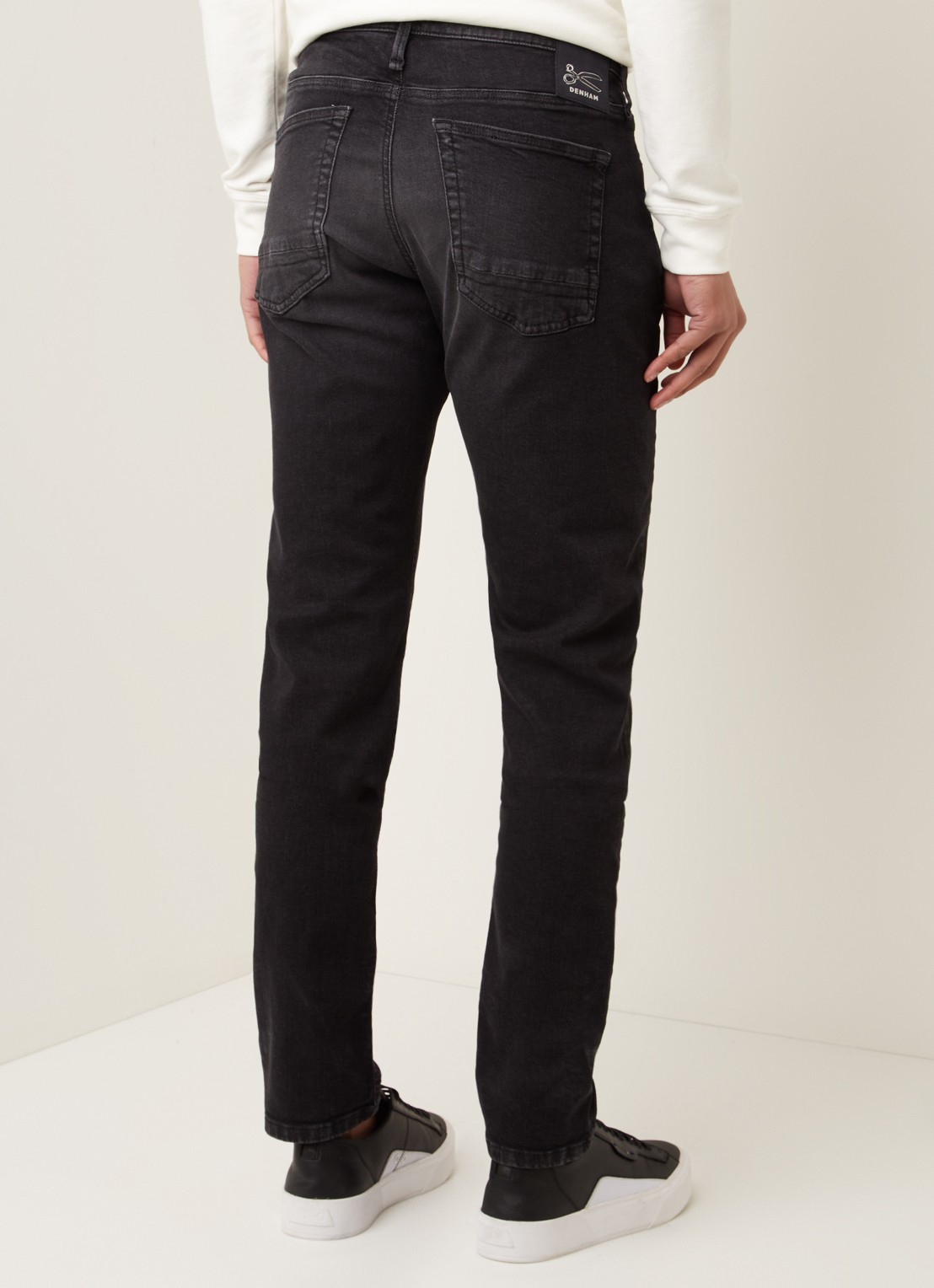 Denham Bolt skinny jeans met gekleurde wassing - achterkant 3 zwart