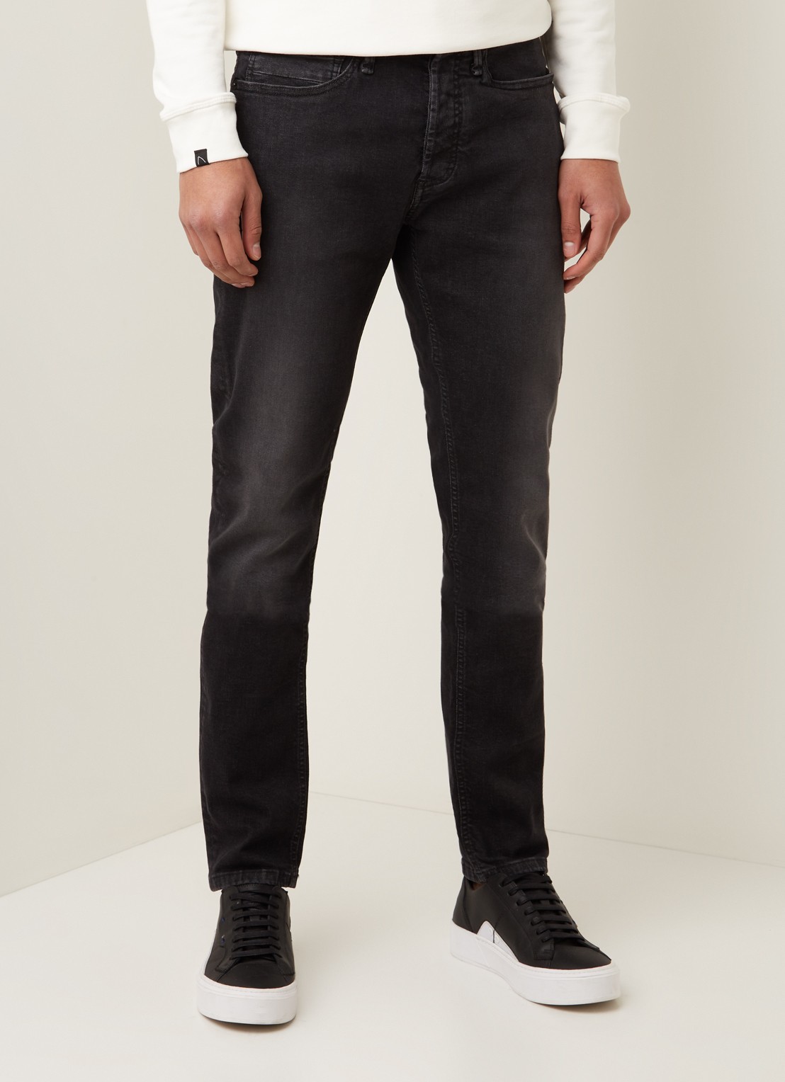 Denham Bolt skinny jeans met gekleurde wassing - detail 4 zwart