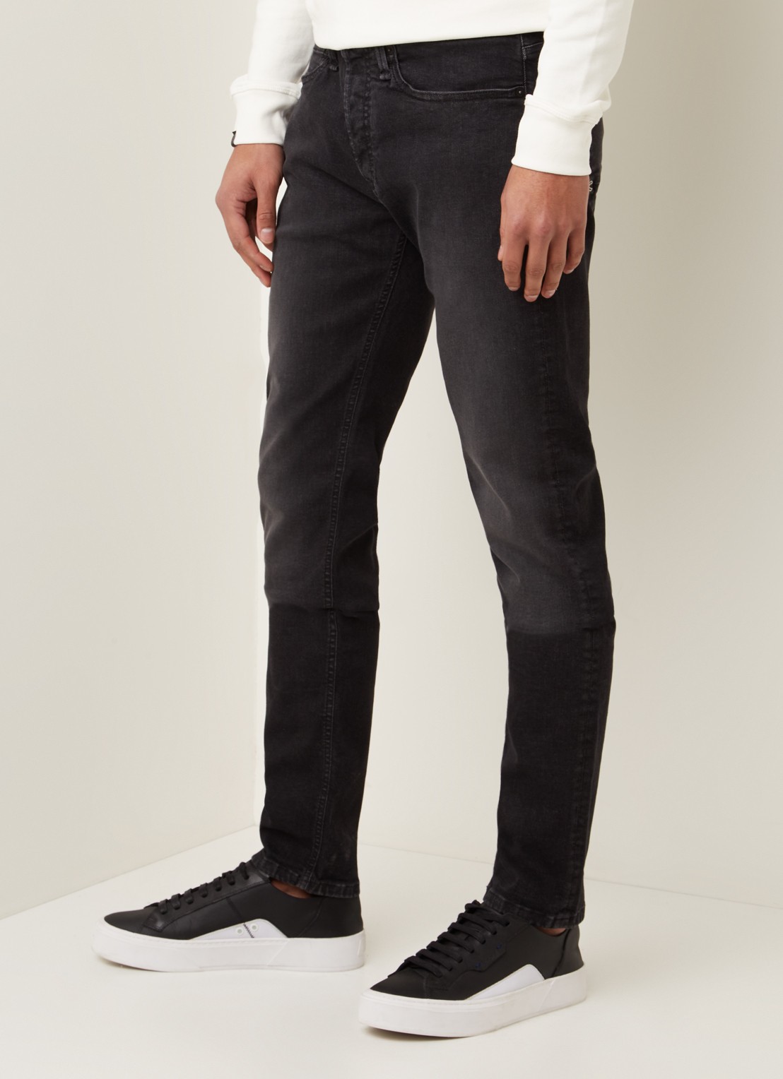 Denham Bolt skinny jeans met gekleurde wassing - detail 5 zwart