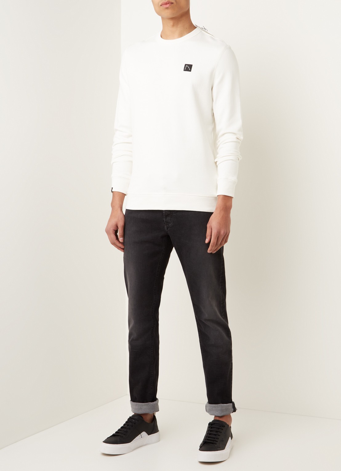 Denham Bolt skinny jeans met gekleurde wassing - voorkant 2 zwart
