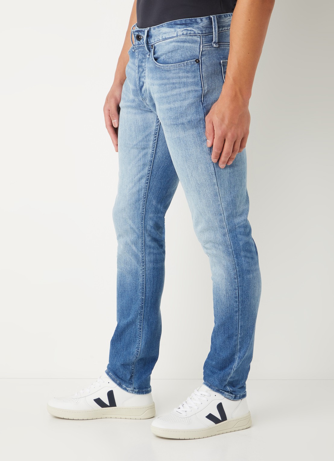 Denham Bolt skinny jeans met medium wassing - detail 2 indigo