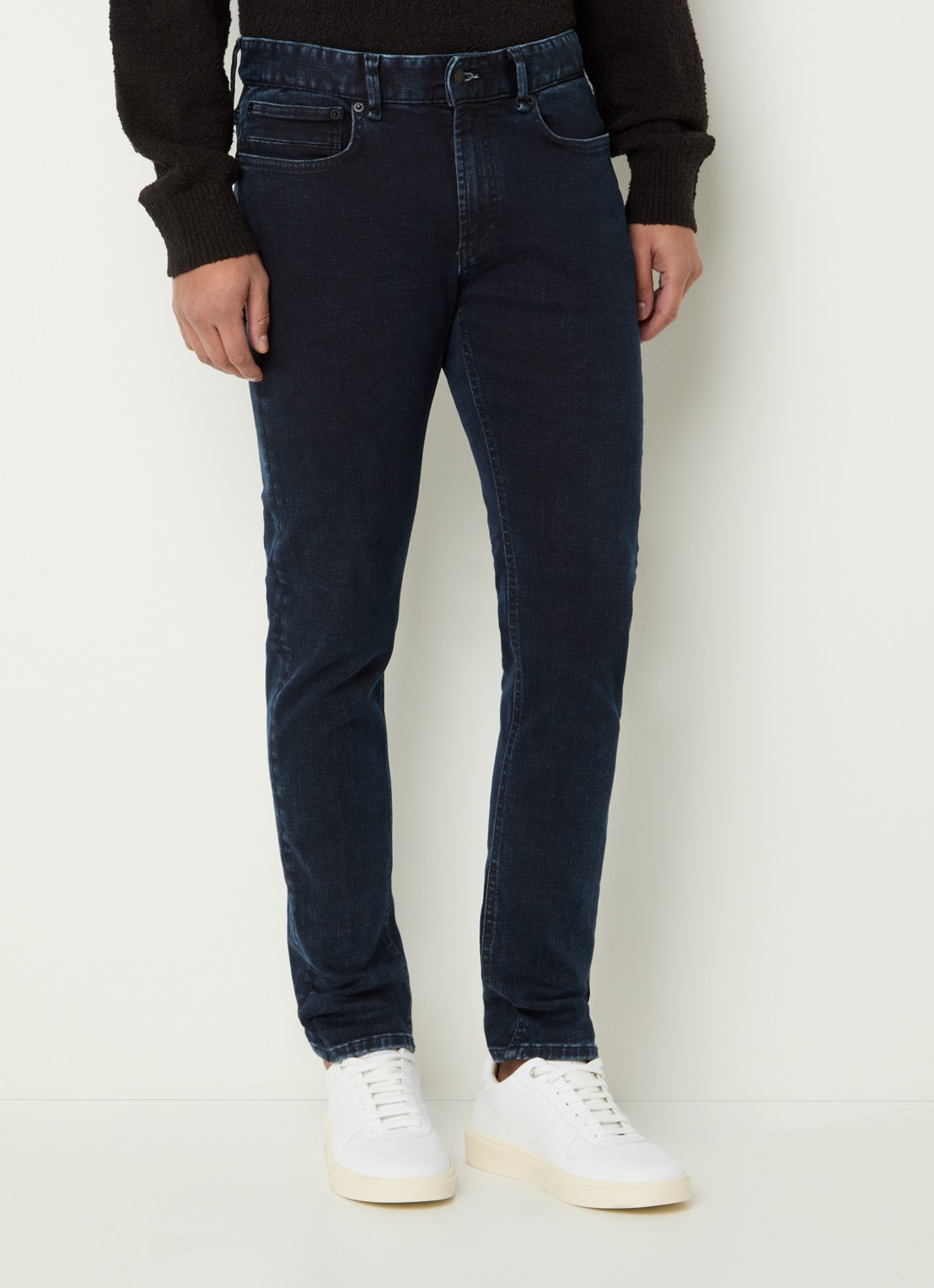 Denham Bolt slim fit jeans met donkere wassing - detail donkerblauw
