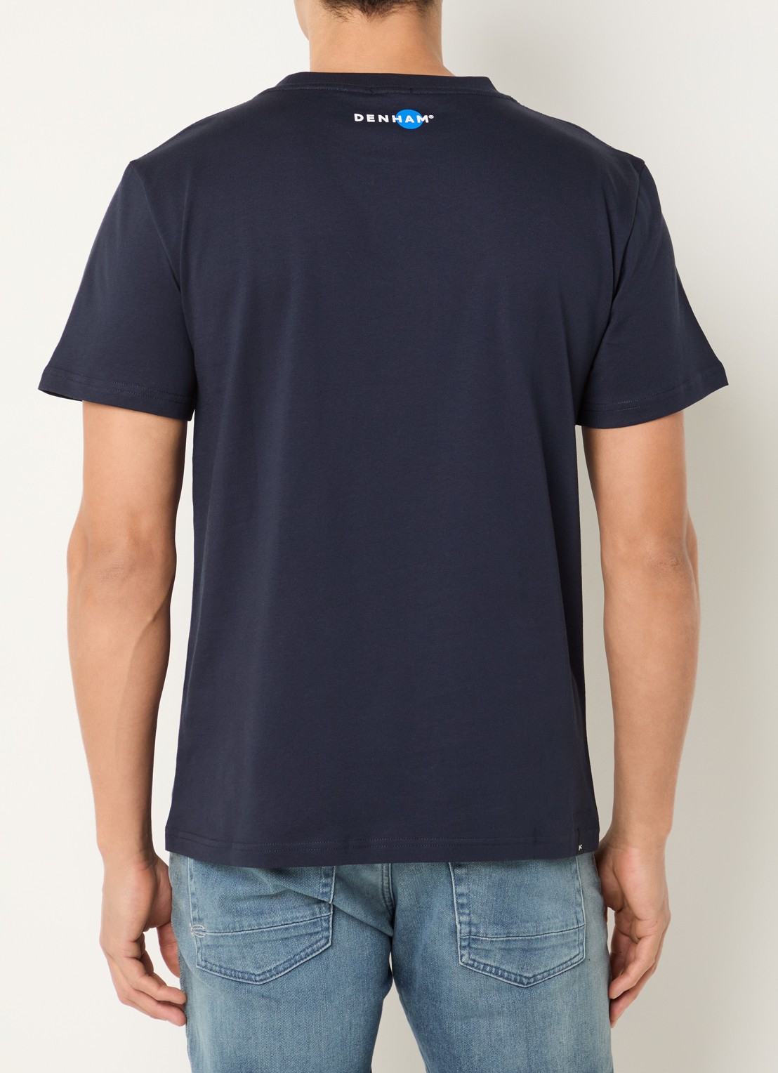 Denham Bonsai T-shirt met logoborduring - achterkant 4 donkerblauw