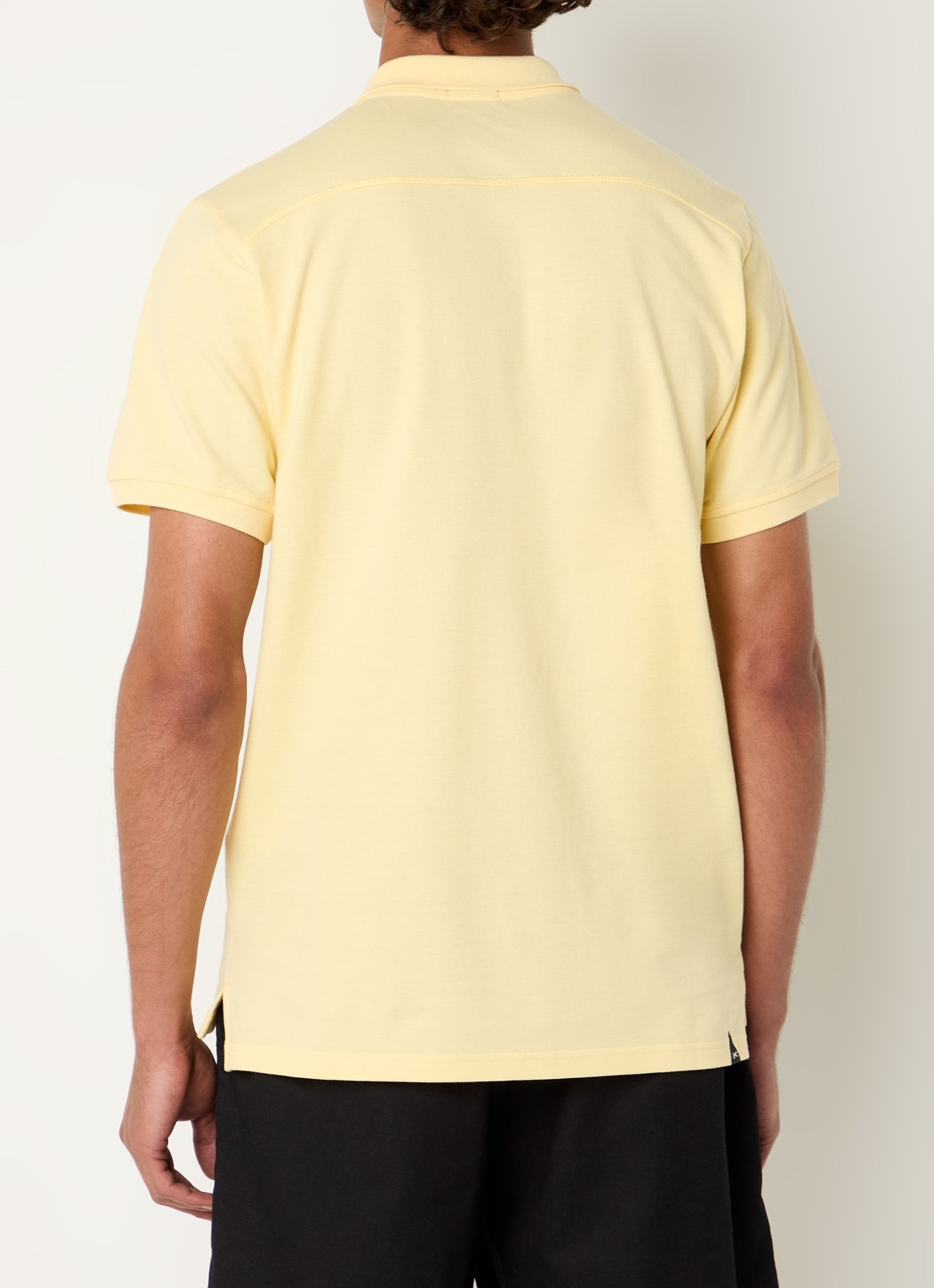 Denham Brian regular fit polo met logoborduring - achterkant geel