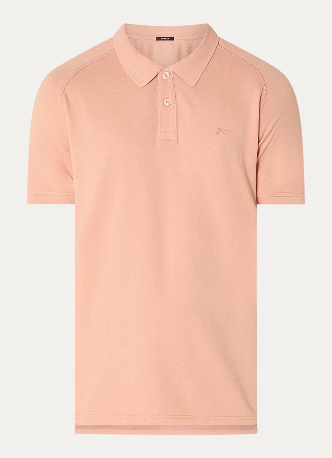 Denham Brian regular fit polo met logoborduring - voorkant 2 abrikoos