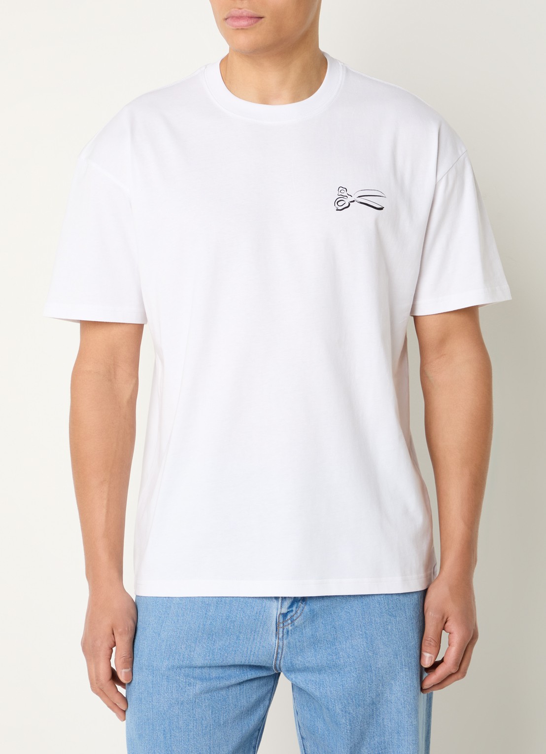 Denham Cooper T-shirt met logo- en backprint - achterkant 4 wit