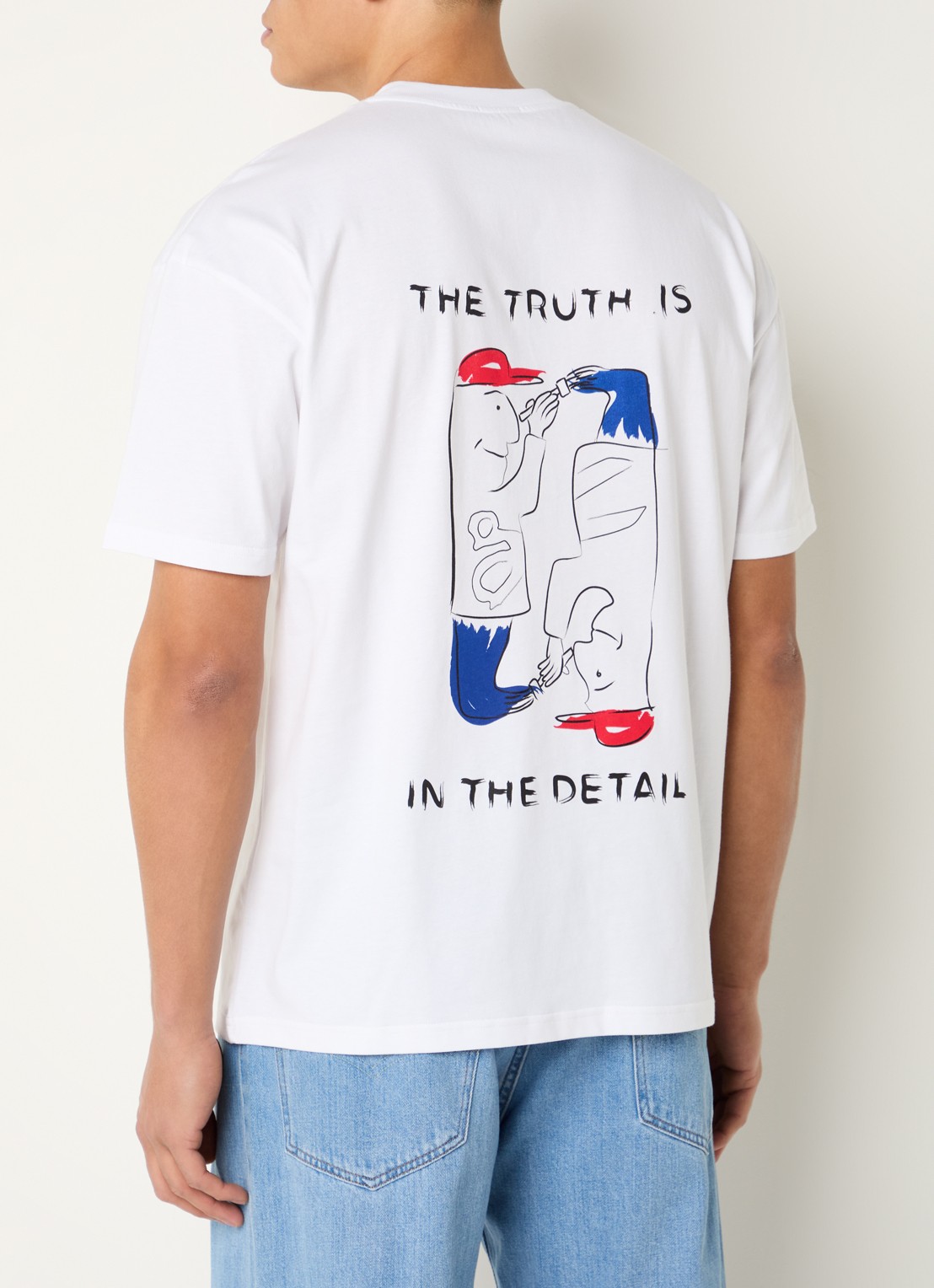 Denham Cooper T-shirt met logo- en backprint - detail 3 wit