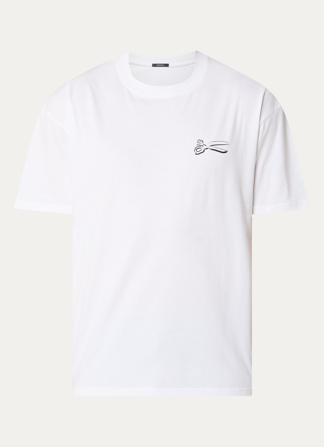 Denham Cooper T-shirt met logo- en backprint - voorkant wit