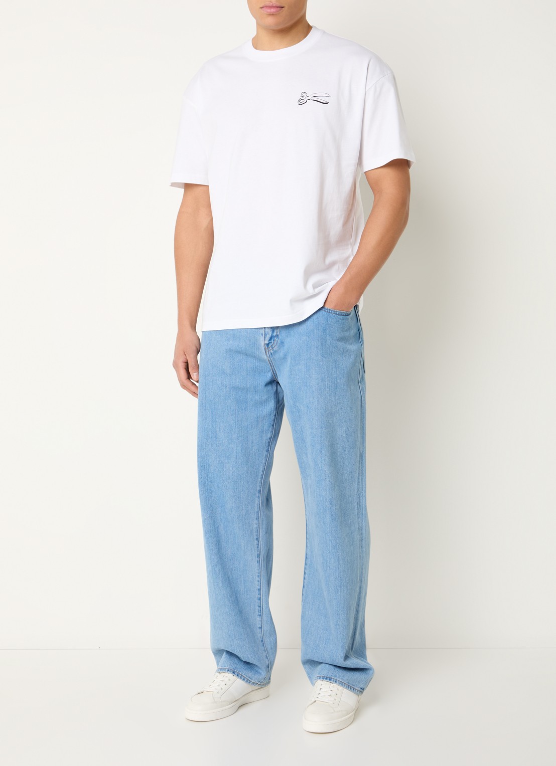 Denham Cooper T-shirt met logo- en backprint - voorkant 2 wit