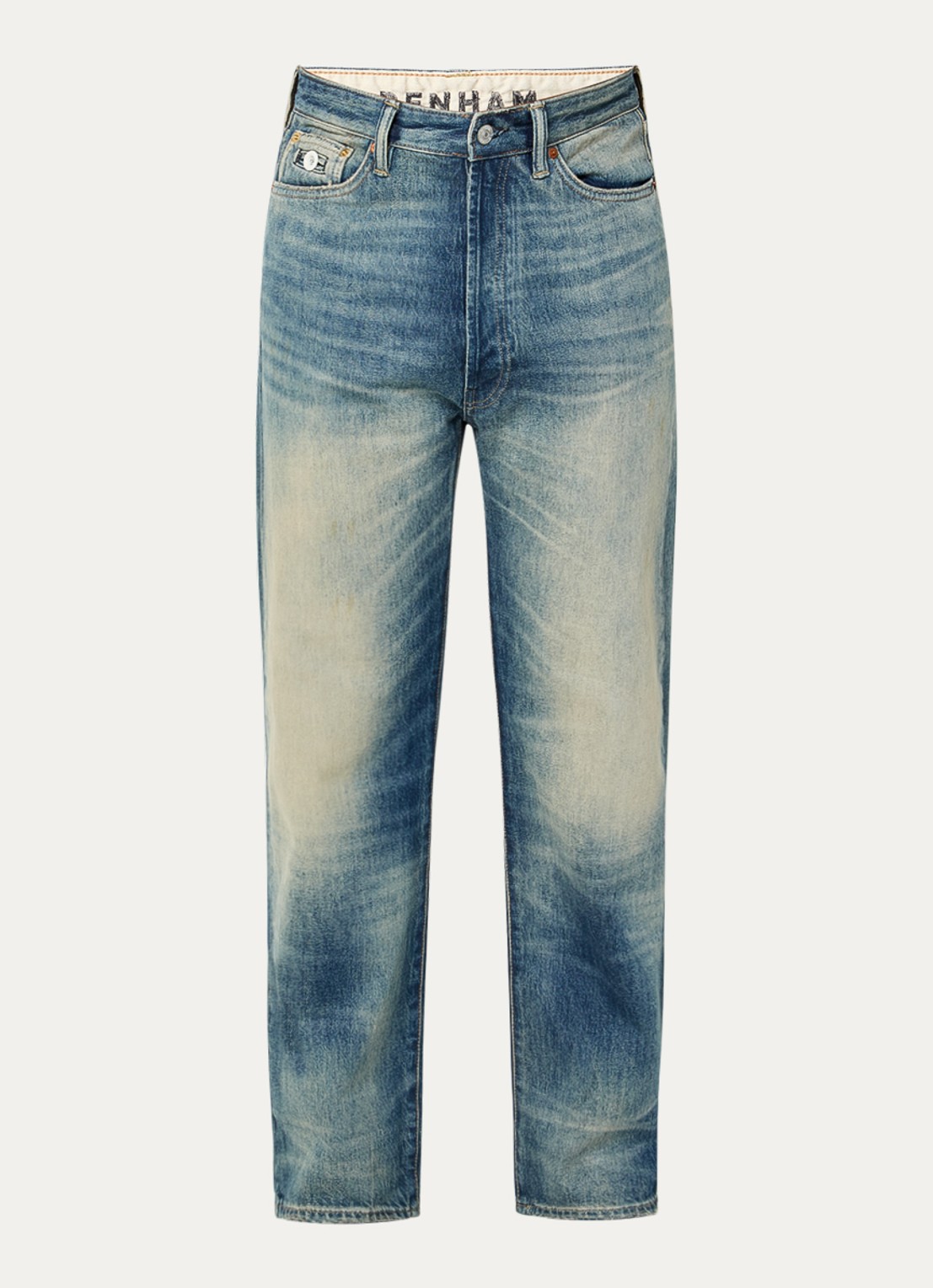 Denham Eastwider Henry straight leg jeans met lichte wassing - voorkant 4 indigo