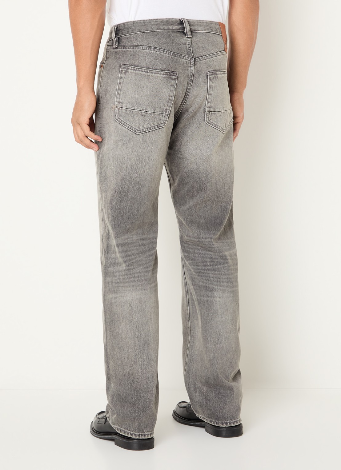 Denham Eastwider straight leg jeans met gekleurde wassing - achterkant lichtgrijs