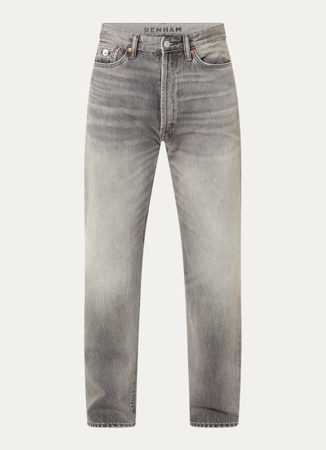 Denham Eastwider straight leg jeans met gekleurde wassing - voorkant 2 lichtgrijs