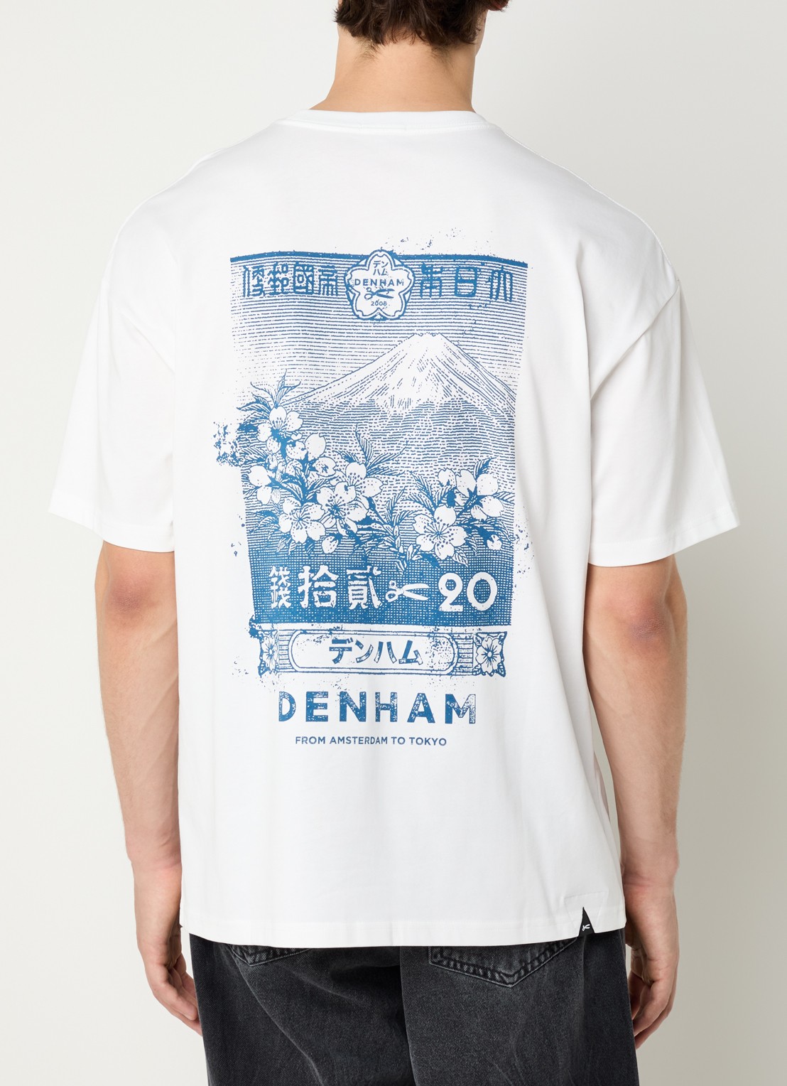 Denham Himari T-shirt met logo- en backprint - detail 3 wit