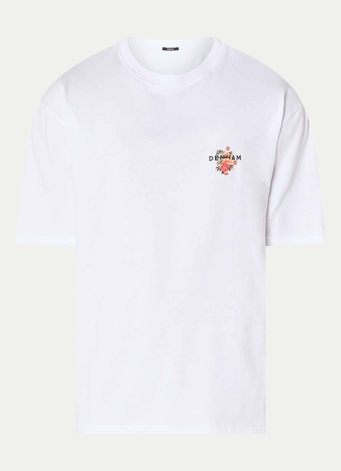 Denham Kansai T-shirt met logo- en backprint - voorkant 2 wit