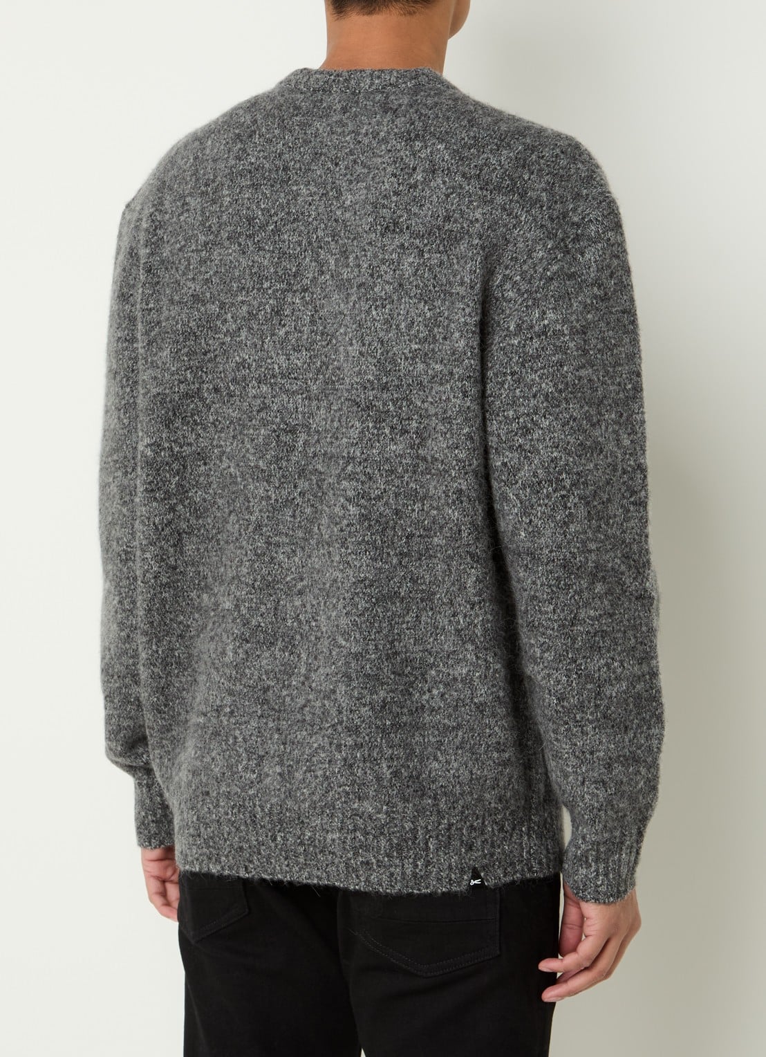 Denham Keagan grofgebreide trui in alpaca wolblend - achterkant 4 antraciet