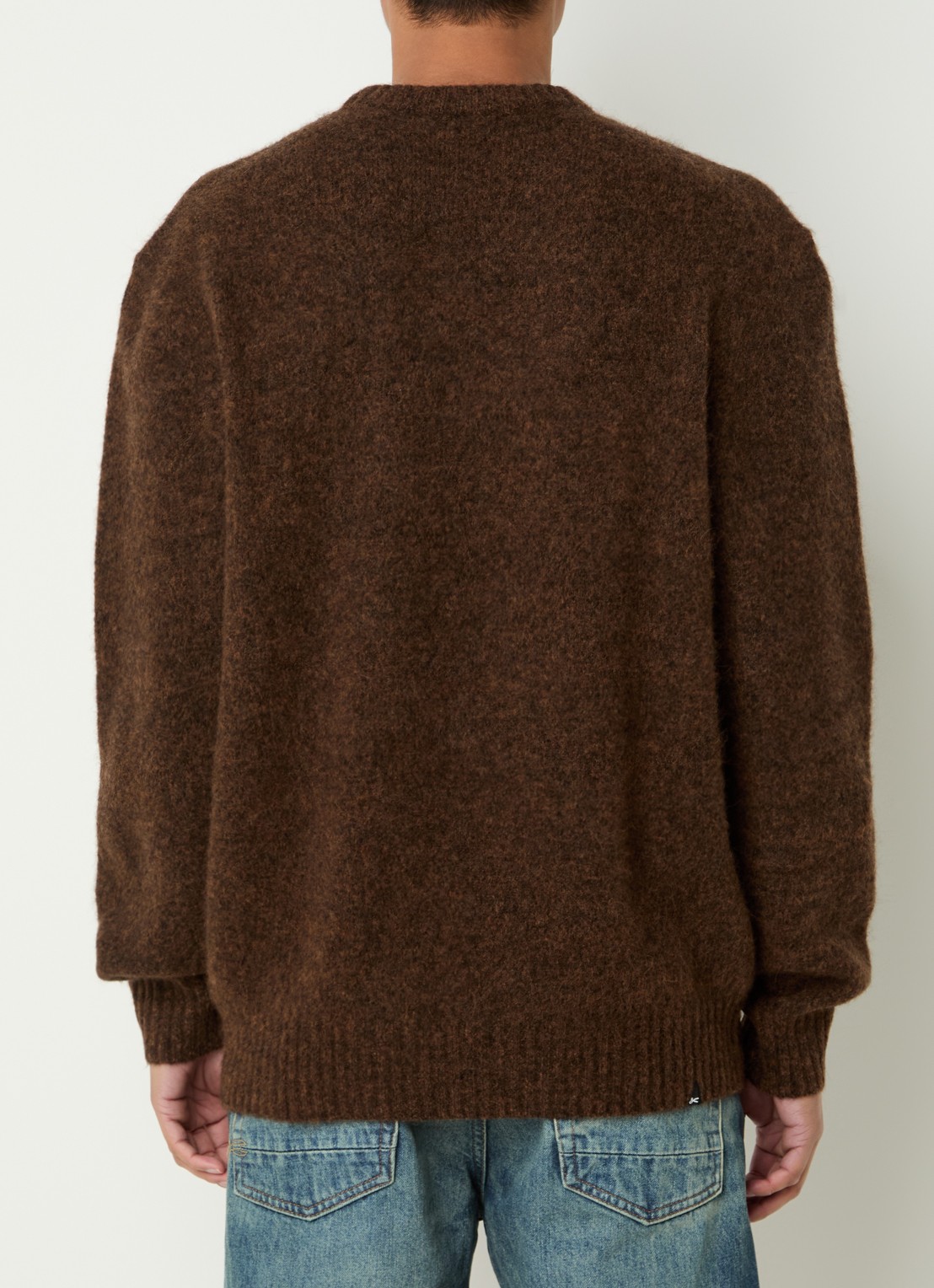 Denham Keagan grofgebreide trui in alpaca wolblend - achterkant 4 bruin