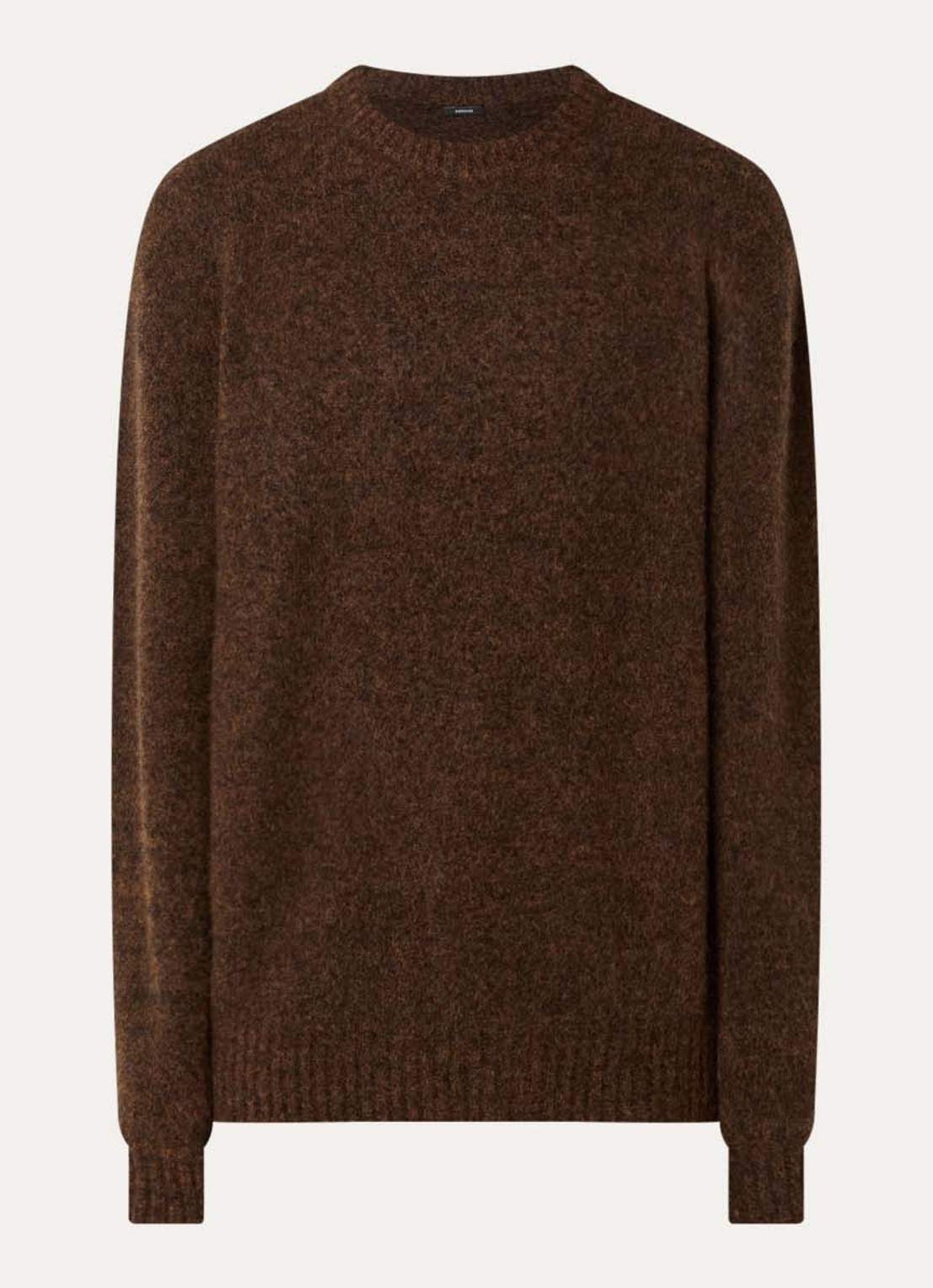 Denham Keagan grofgebreide trui in alpaca wolblend - voorkant 2 bruin