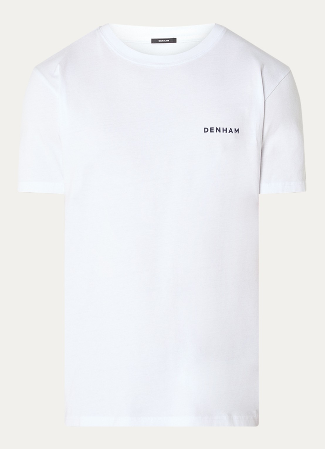 Denham Kyoto T-shirt met logo- en backprint - voorkant wit