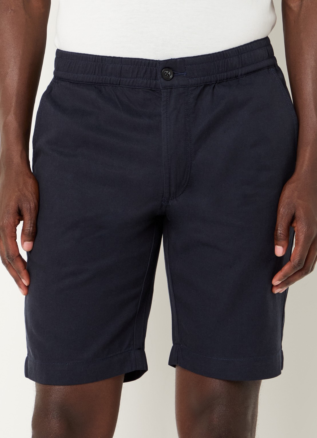 Denham Luca straight fit chino met steekzakken - detail 4 donkerblauw