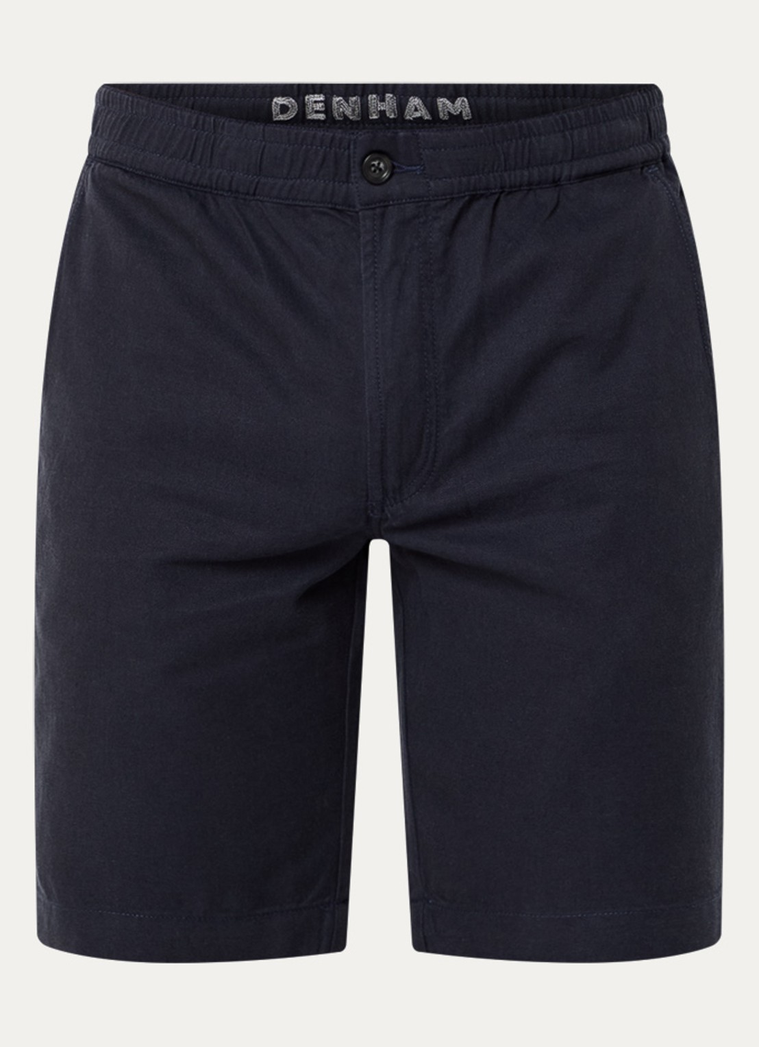 Denham Luca straight fit chino met steekzakken - voorkant donkerblauw