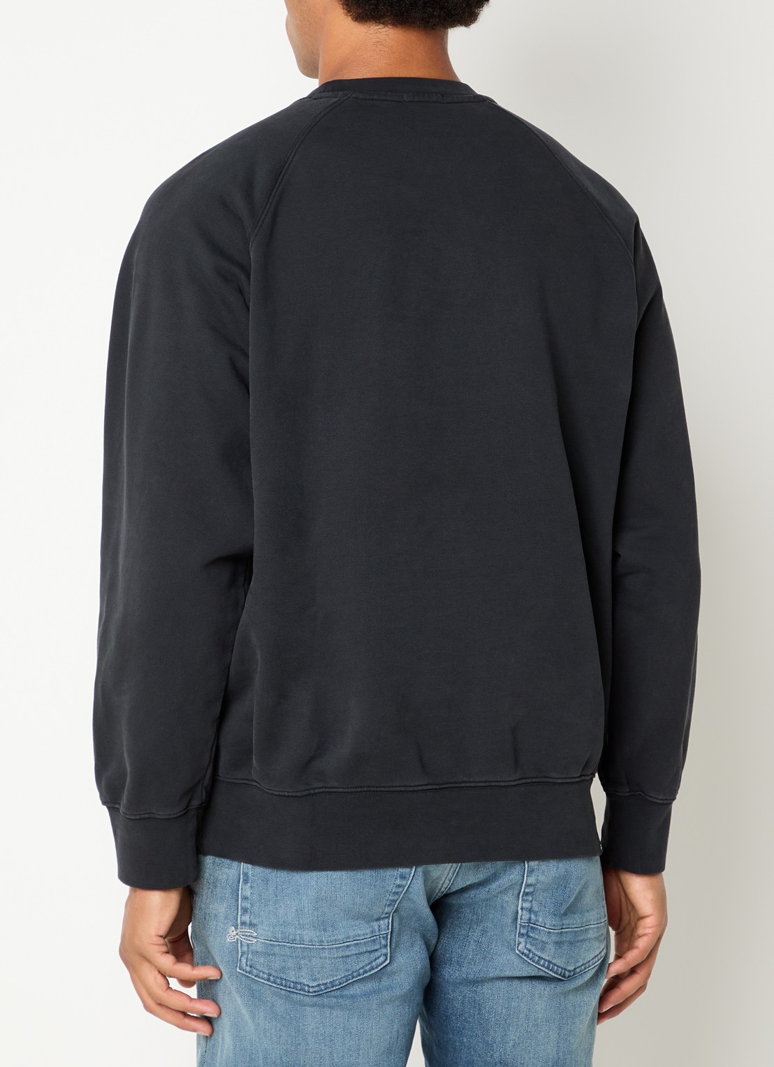 Denham Luke sweater met logoprint - achterkant antraciet