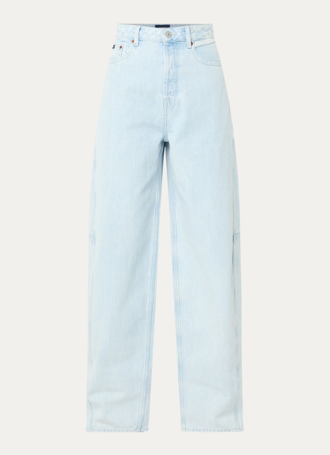 Denham Maki high waist wide leg jeans met lichte wassing  - voorkant 4 indigo