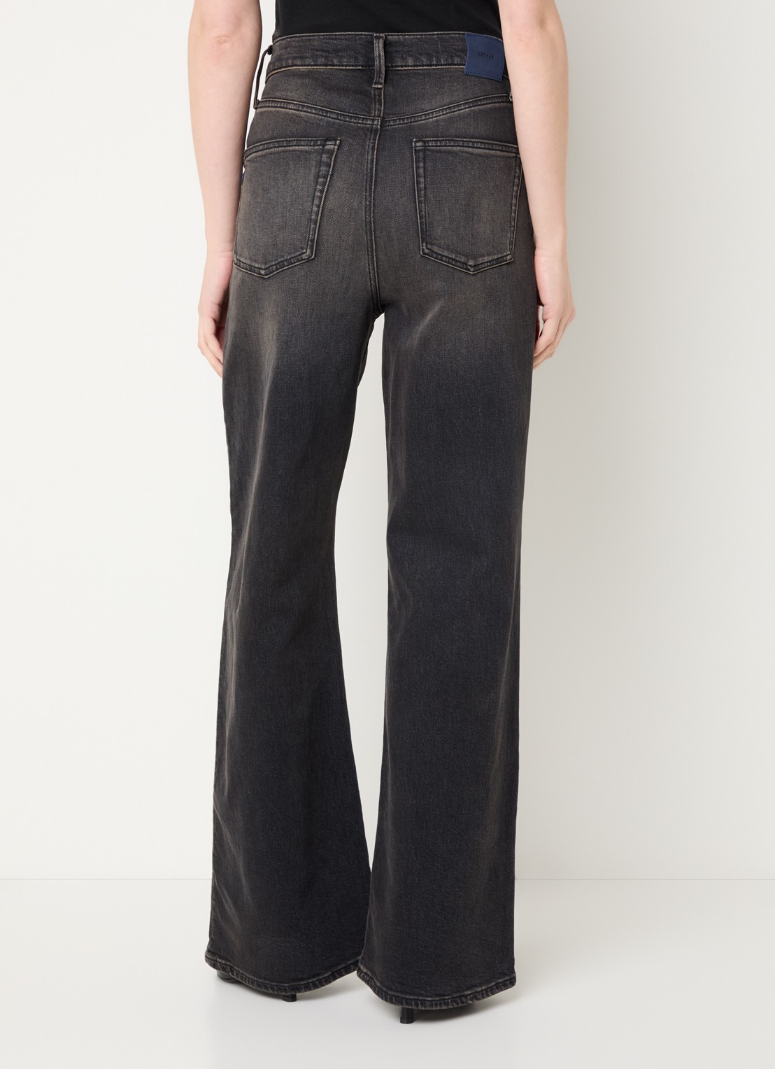 Denham Miku high waist flared jeans met gekleurde wassing  - achterkant antraciet