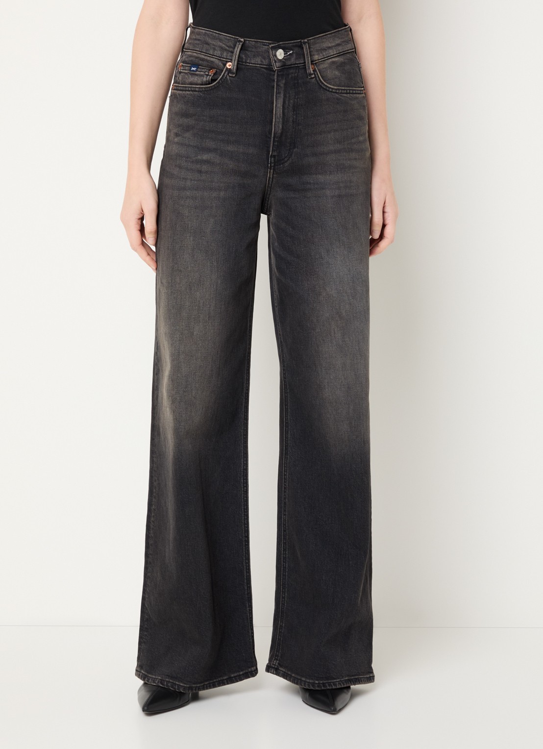 Denham Miku high waist flared jeans met gekleurde wassing  - detail 2 antraciet
