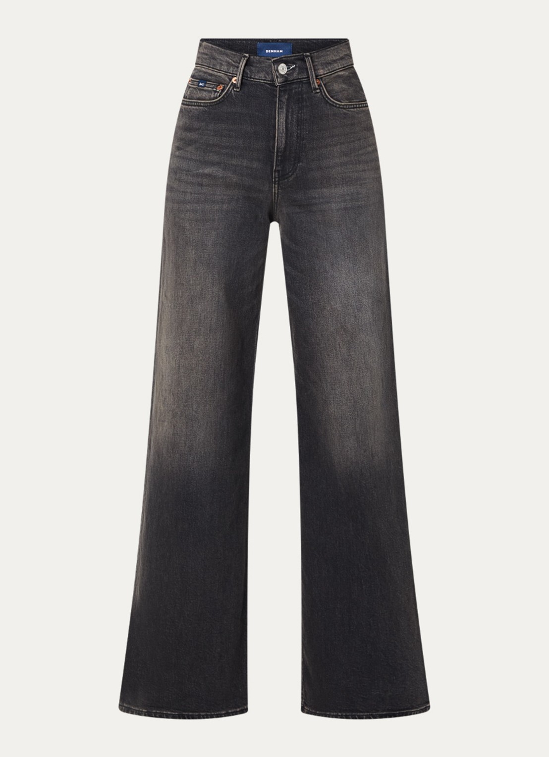 Denham Miku high waist flared jeans met gekleurde wassing  - voorkant 4 antraciet