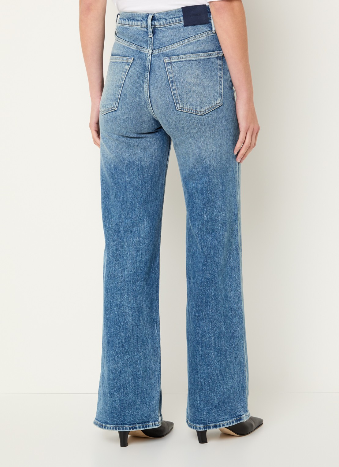 Denham Miku high waist flared jeans met medium wassing - achterkant indigo