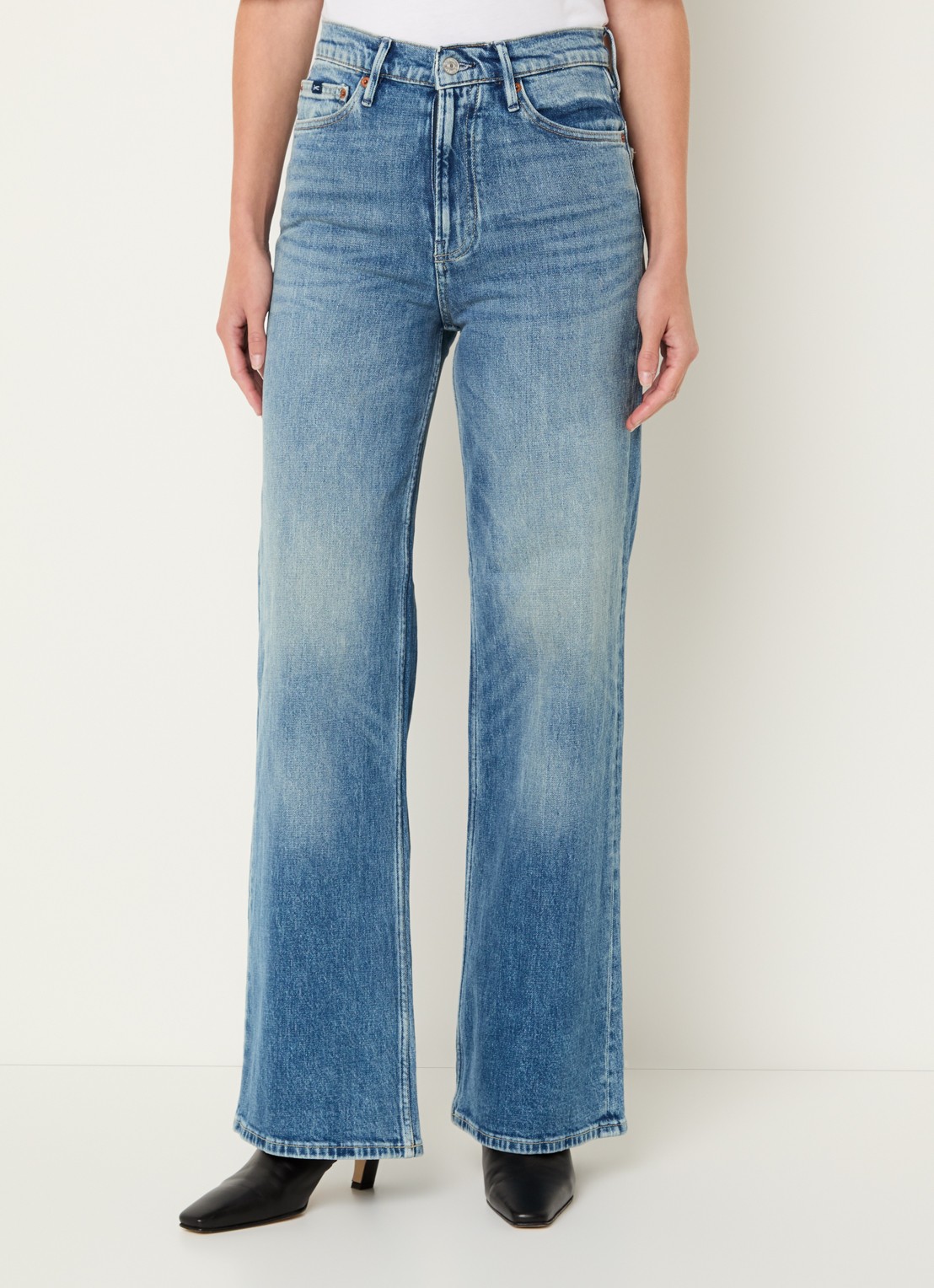 Denham Miku high waist flared jeans met medium wassing - detail 2 indigo