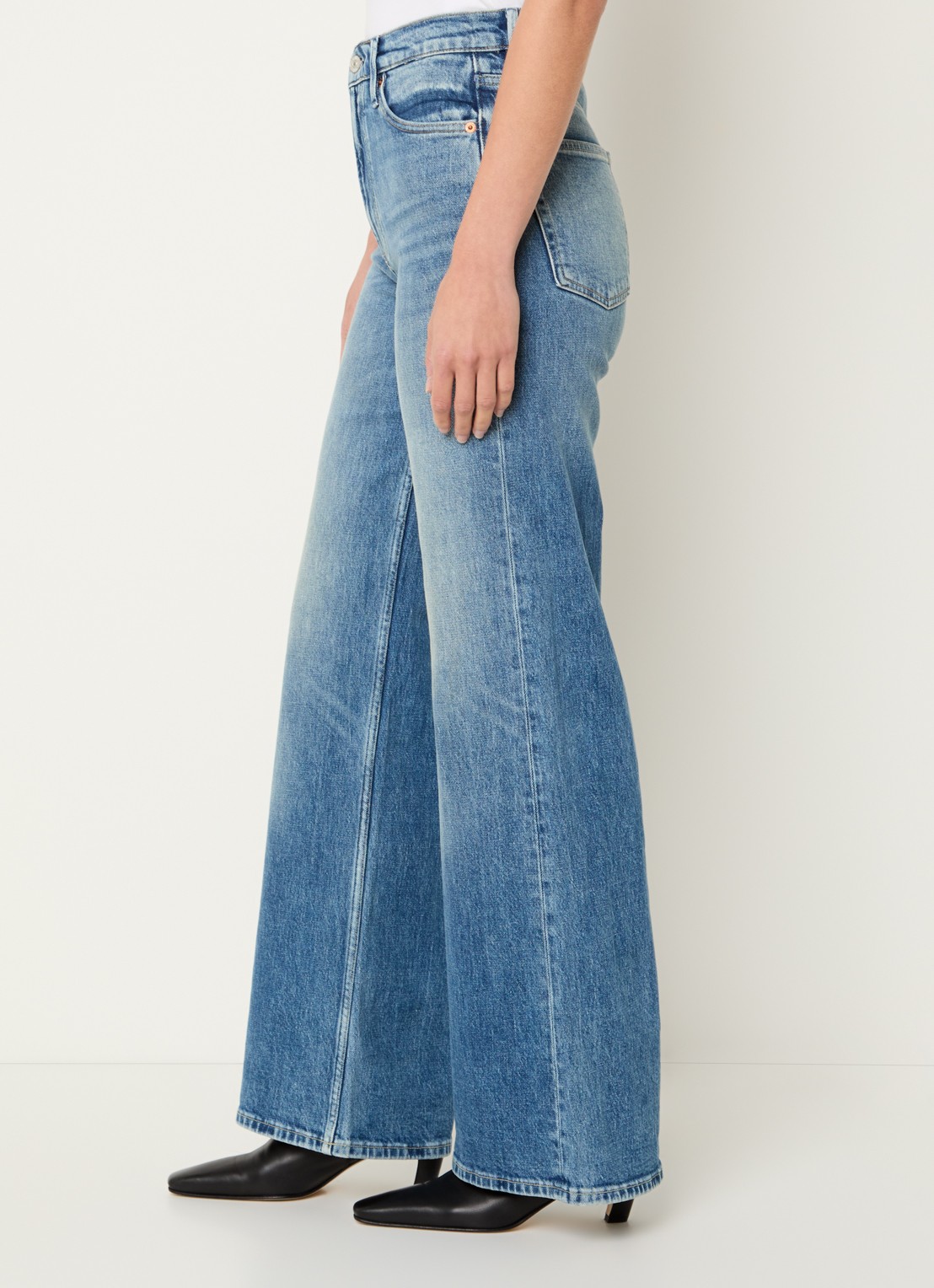Denham Miku high waist flared jeans met medium wassing - detail 3 indigo