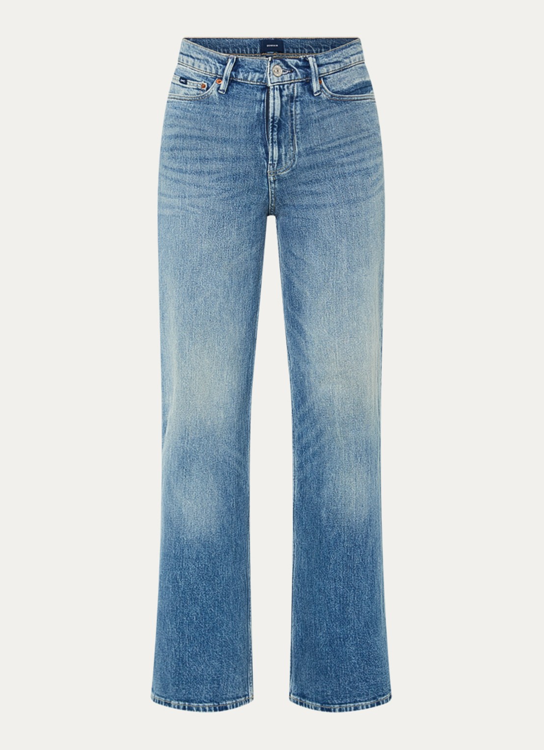 Denham Miku high waist flared jeans met medium wassing - voorkant 4 indigo