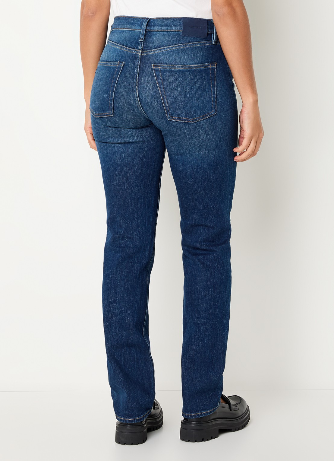 Denham Mizuki high waist slim fit jeans met donkere wassing - achterkant 3 indigo