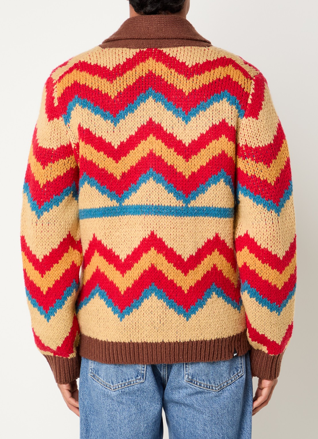 Denham Nikko grofgebreid vest in wolblend - achterkant 4 rood