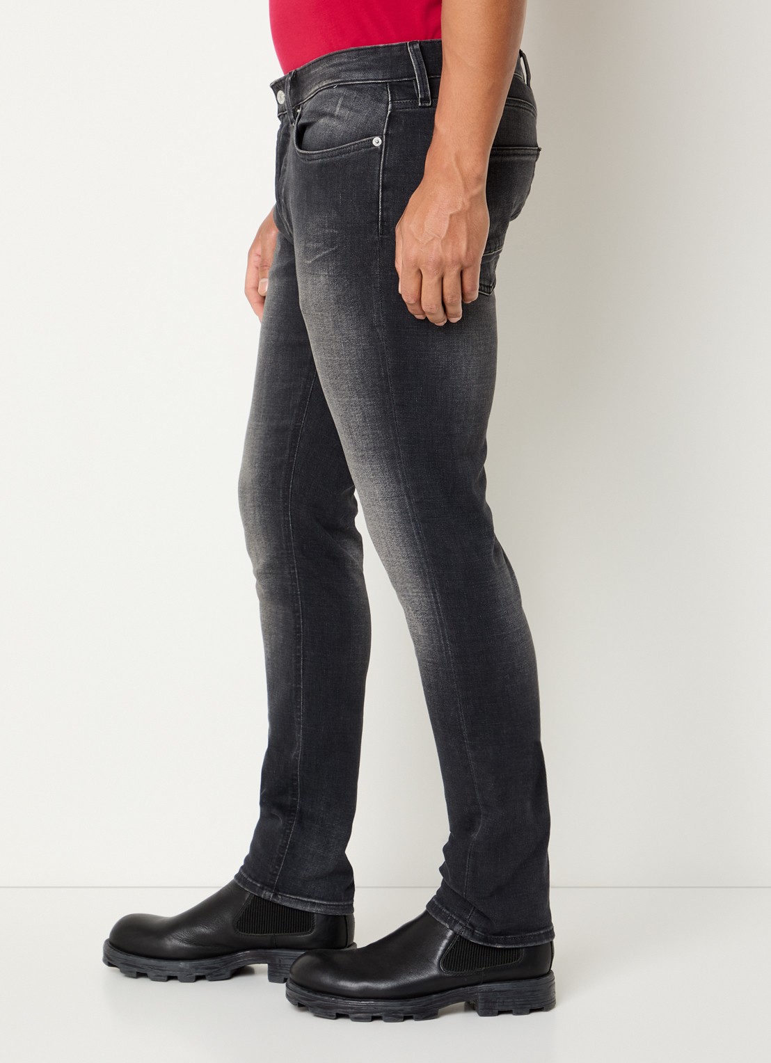 Denham Razor Duke slim fit jeans met gekleurde wassing - detail 3 zwart