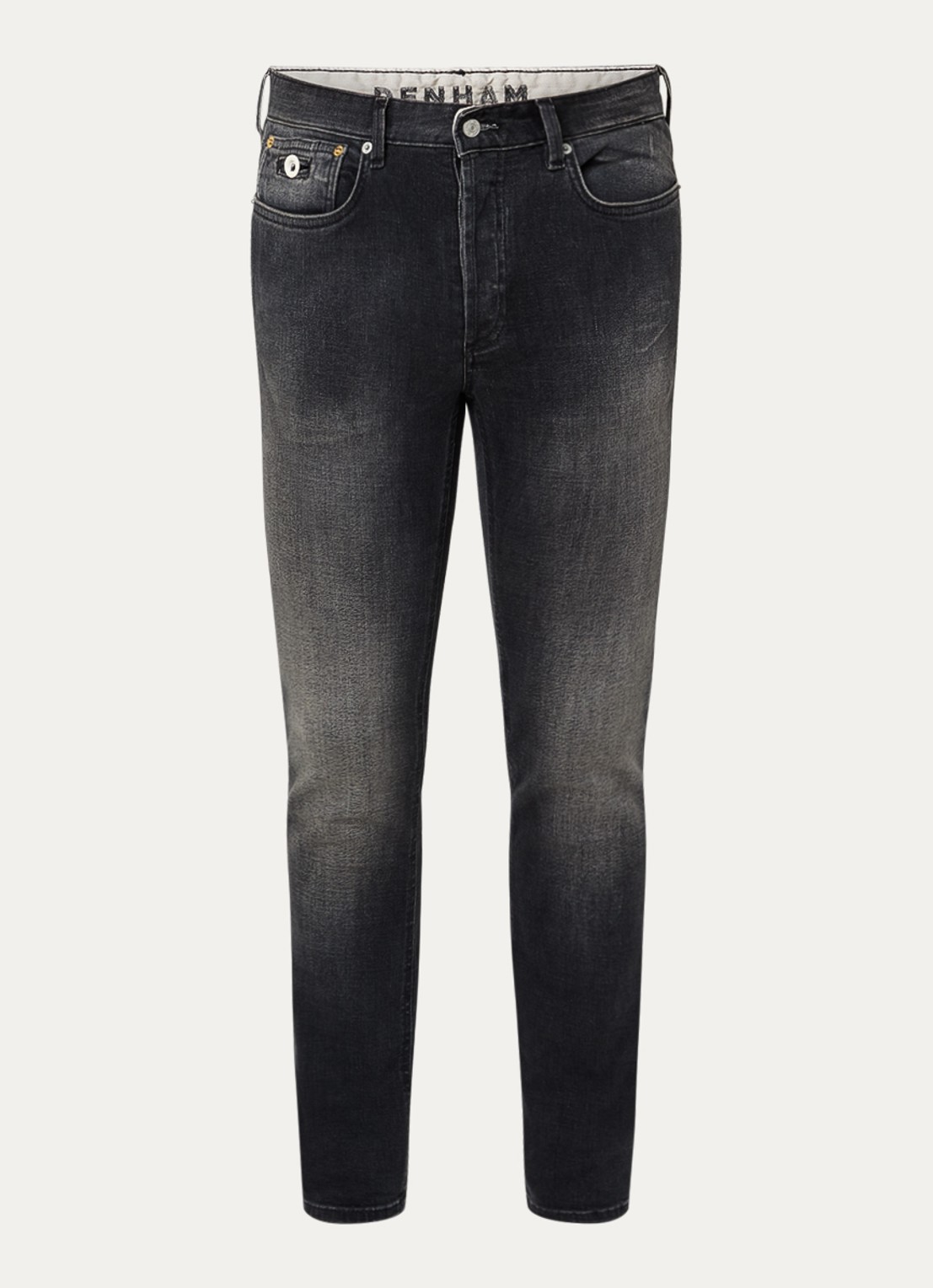 Denham Razor Duke slim fit jeans met gekleurde wassing - voorkant 4 zwart