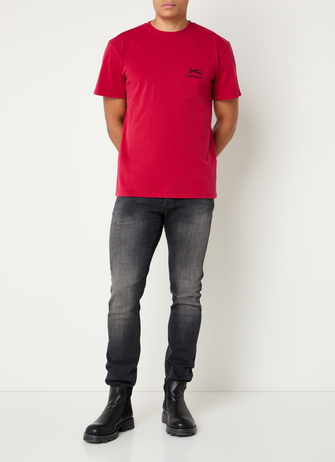 Denham Razor Duke slim fit jeans met gekleurde wassing - voorkant 5 zwart