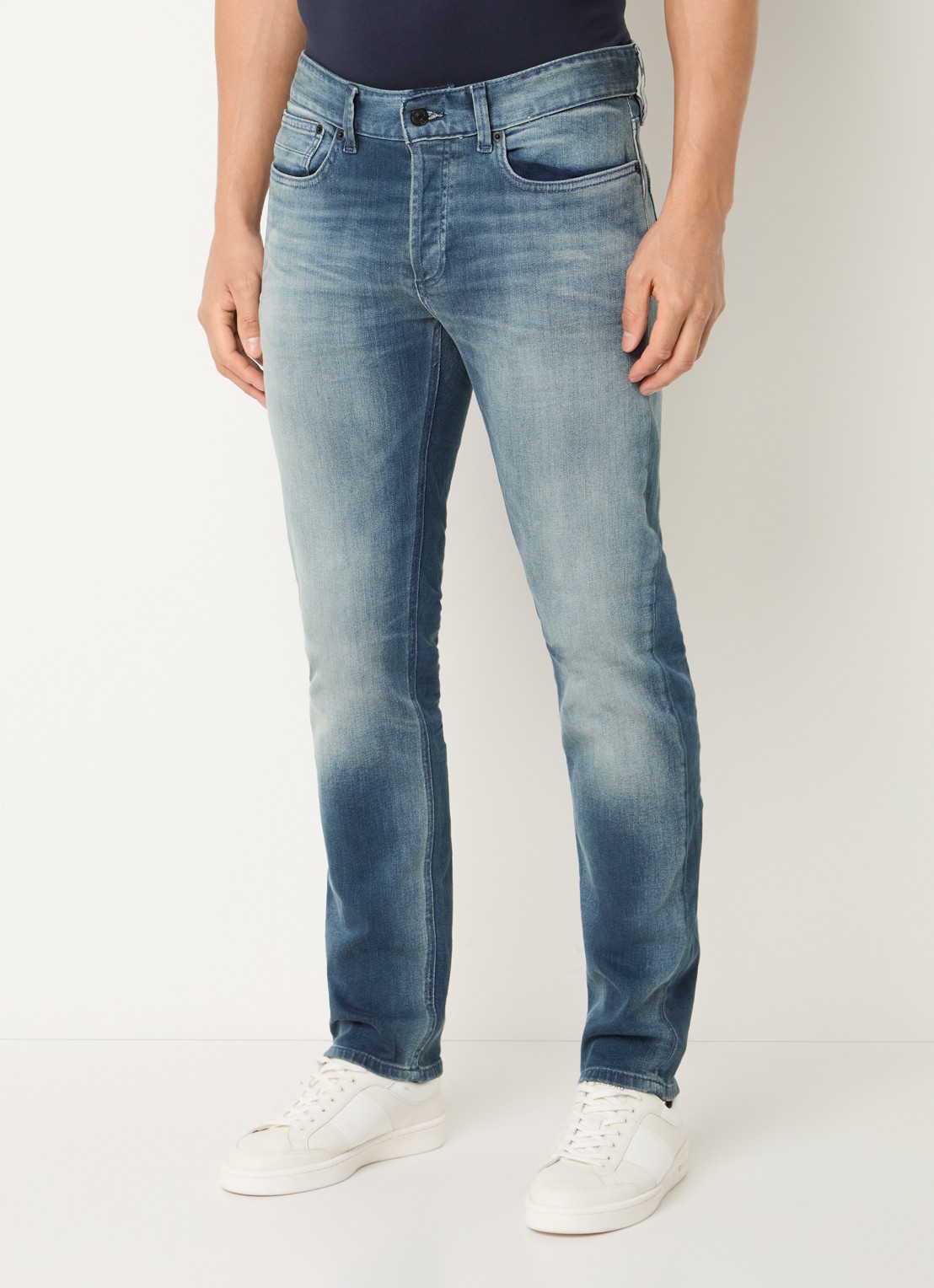 Denham Razor slim fit jeans met donkere wassing - detail 4 indigo