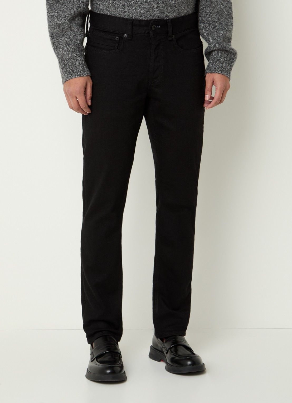 Denham Razor slim fit jeans met gekleurde wassing - detail 4 zwart