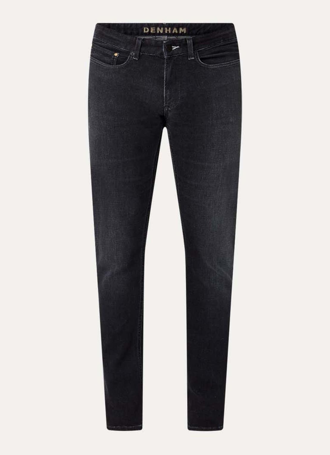 Denham Razor slim fit jeans met gekleurde wassing - voorkant antraciet