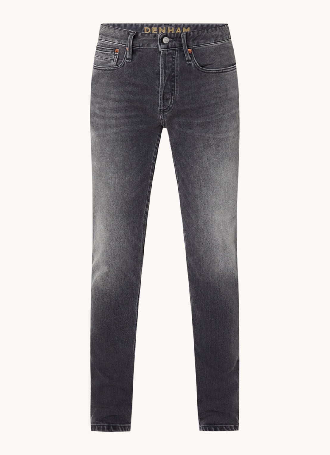 Denham Razor slim fit jeans met gekleurde wassing - voorkant 2 donkergrijs