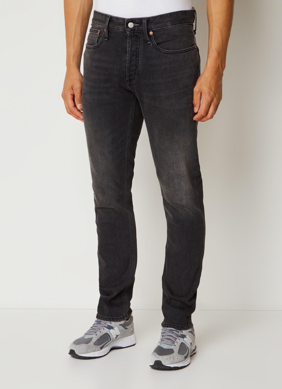 Denham Razor slim fit jeans met gekleurde wassing - detail 4 zwart