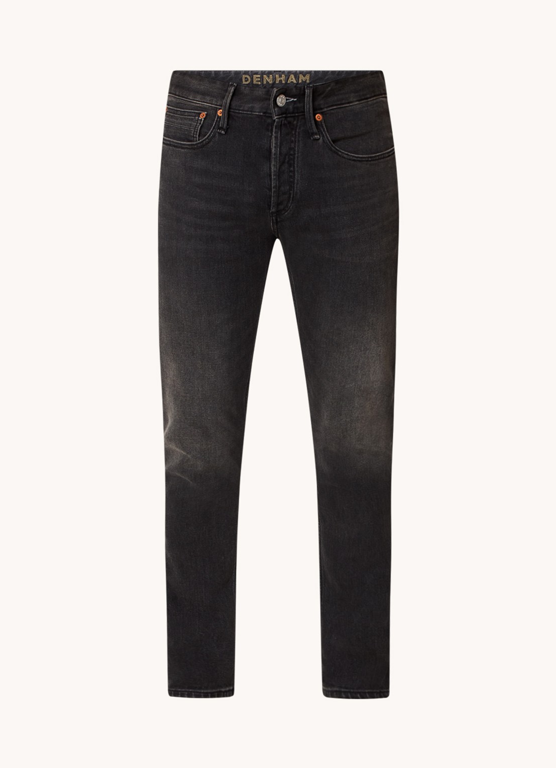 Denham Razor slim fit jeans met gekleurde wassing - voorkant 2 zwart