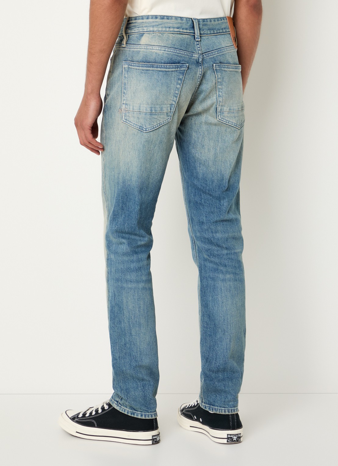 Denham Razor slim fit jeans met medium wassing - achterkant 3 indigo