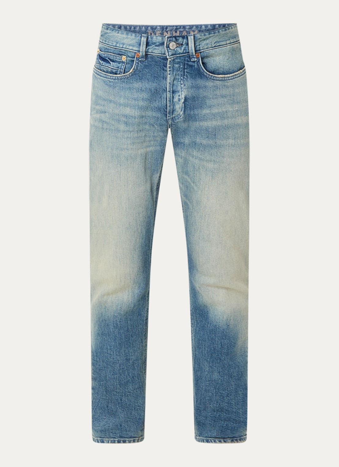 Denham Razor slim fit jeans met medium wassing - voorkant indigo