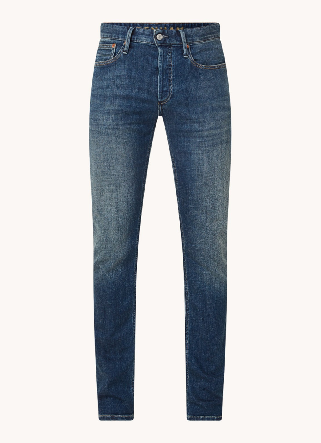 Denham Razor slim fit jeans met stretch - voorkant 2 indigo