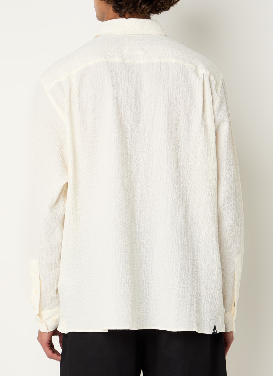 Denham Regular fit overhemd met logoborduring - achterkant creme