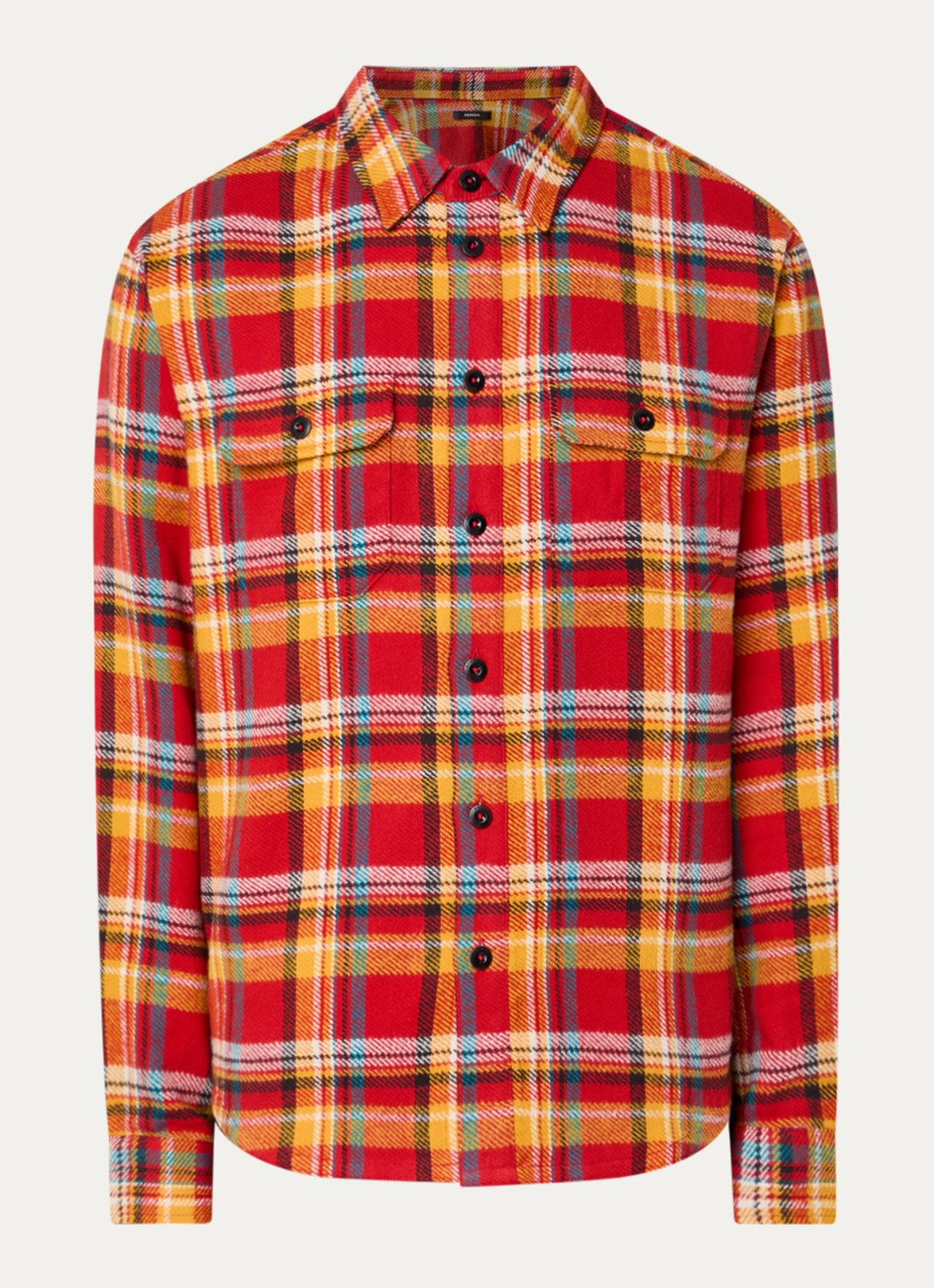 Denham Regular fit overshirt met borstzakken - voorkant 2 rood
